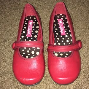 Shoes-red Little Girls size 1 First Kiss solid red slip on preowned